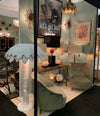 FANTASTIC LARGE 1970S ITALIAN WHITE CERAMIC PALM TREE FLOOR LAMP
