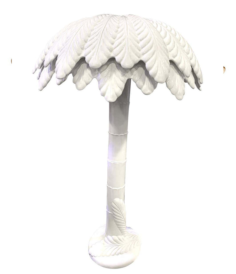 FANTASTIC LARGE 1970S ITALIAN WHITE CERAMIC PALM TREE FLOOR LAMP
