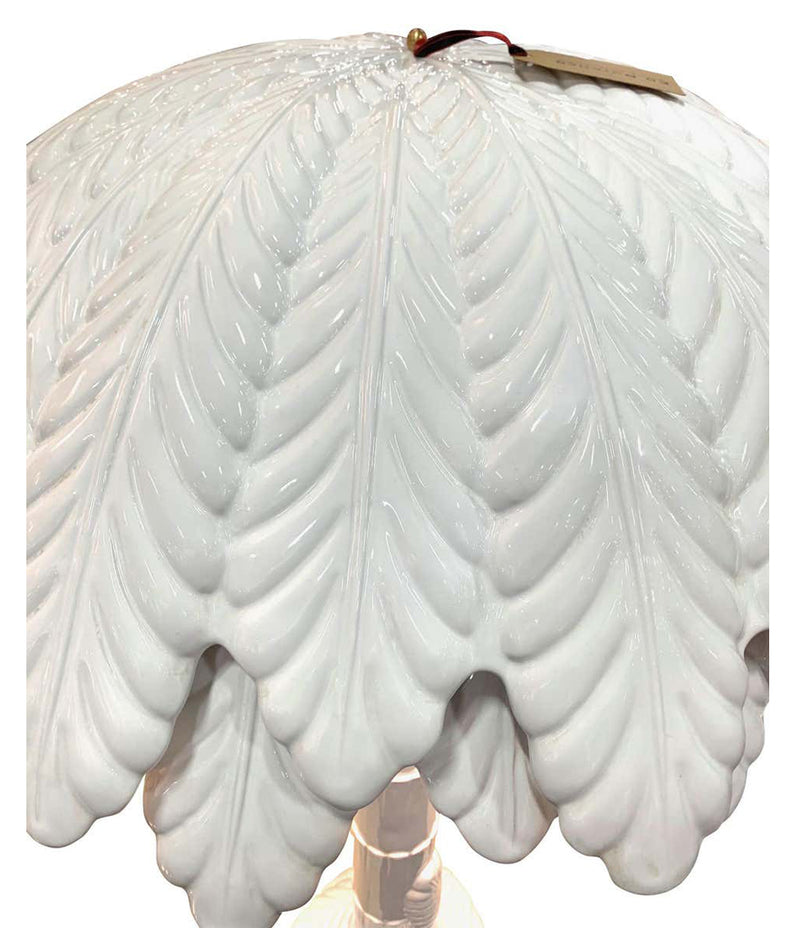 FANTASTIC LARGE 1970S ITALIAN WHITE CERAMIC PALM TREE FLOOR LAMP