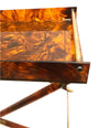 FAUX TORTOISESHELL SIDE TABLE WITH BRASS DETAILING