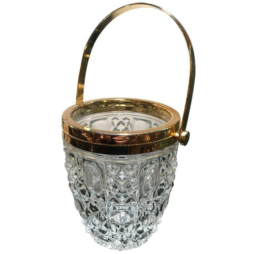 FRENCH FACETED GLASS ICE BUCKET