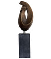 FRENCH MIDCENTURY ABSTRACT BRONZE SCULPTURE MOUNTED ON A BLACK MARBLE PLINTH