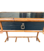 FRENCH RIVIERA STYLE BAMBOO AND RATTAN DESK WITH SINGLE DRAWER