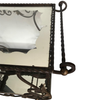 FRENCH ORNATE WROUGHT IRON BAR TROLLEY WITH 2 GLASS MIRRORED SHELVES