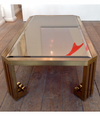 A BRASS COFFEE TABLE