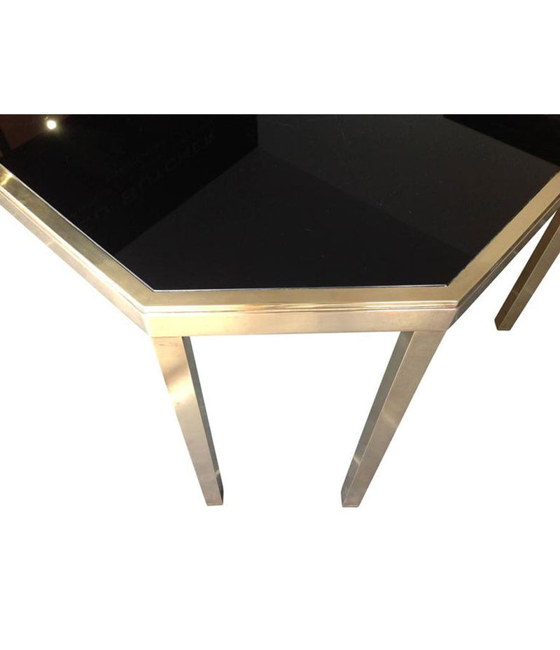 GUY LEFEVRE BRASS EXTENDABLE DINING TABLE FOR MAISON JANSEN