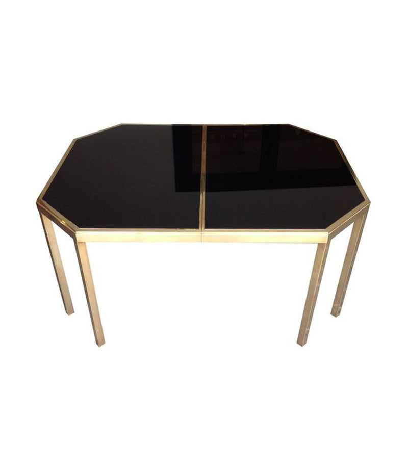 GUY LEFEVRE BRASS EXTENDABLE DINING TABLE FOR MAISON JANSEN