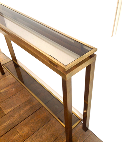 Guy Leferve brass console table 1970s