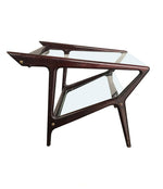 ICO PARISI ROSEWOOD MAGAZINE RACK SIDE TABLE