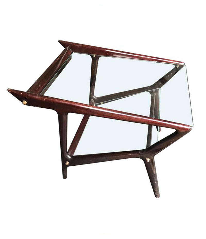 ICO PARISI ROSEWOOD MAGAZINE RACK SIDE TABLE