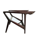 ICO PARISI ROSEWOOD MAGAZINE RACK SIDE TABLE