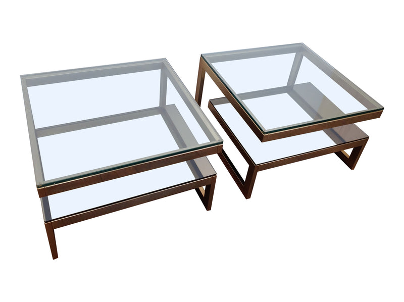 Pair of Belgo chrome  G side tables 