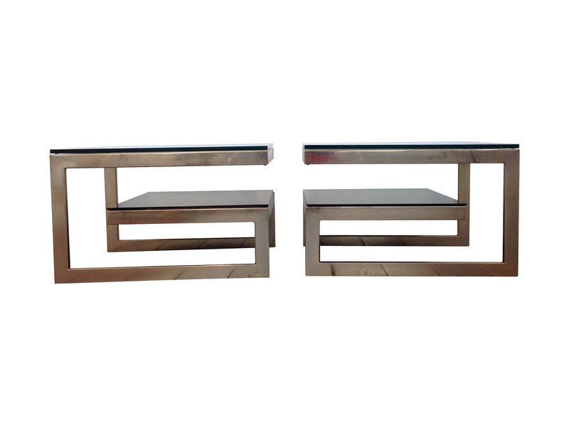 Pair of Belgo chrome  G side tables 