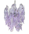 1970s Chandelier by Mazzagga in Purple and White Murano Glass - Mid Century Lighting - Ed Butcher