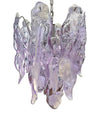 1970s Chandelier by Mazzagga in Purple and White Murano Glass - Mid Century Lighting - Ed Butcher