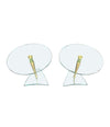 Pair of Glass and Brass Circular Side Tables in the Style of Fontana Arte - Mid Century Furniture - Ed Butcher