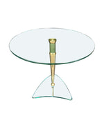 Pair of Glass and Brass Circular Side Tables in the Style of Fontana Arte - Mid Century Furniture - Ed Butcher