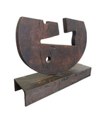 INTERESTING MIDCENTURY WOOD AND STEEL SCULPTURE OF A PICASSO STYLE FACE