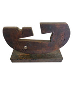 INTERESTING MIDCENTURY WOOD AND STEEL SCULPTURE OF A PICASSO STYLE FACE