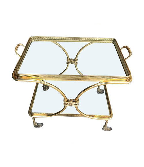 ITALIAN BRASS BAR TROLLY