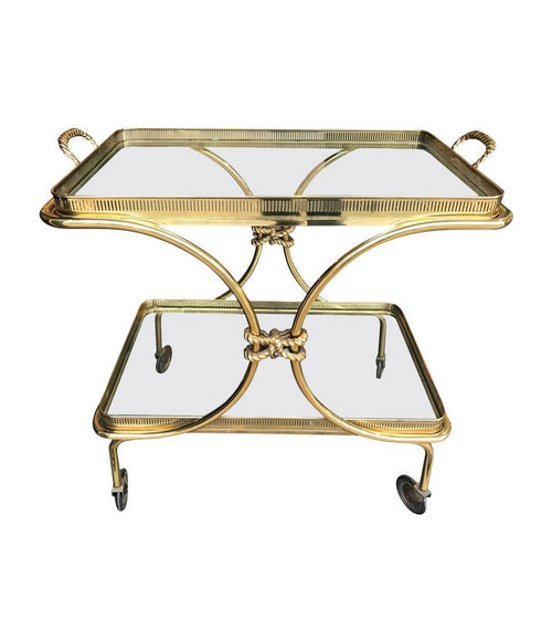 ITALIAN BRASS BAR TROLLY