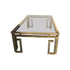 ITALIAN BRASS COFFEE TABLE WITH SMOKED GLASS TOP