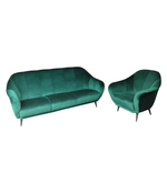 ITALIAN EMERALD GREEN VELVET SOFA