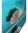 ITALIAN AQUA GREEN MIRRORED CHEST OF DRAWERS WITH BRASS CORAL SHAPED HANDLES