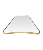 ITALIAN SHIELD MIRROR WITH BRASS SURROUND IN THE STYLE OF GIO PONTI