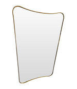 ITALIAN SHIELD MIRROR WITH BRASS SURROUND IN THE STYLE OF GIO PONTI