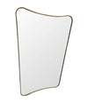 ITALIAN SHIELD MIRROR WITH BRASS SURROUND IN THE STYLE OF GIO PONTI