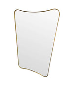 ITALIAN SHIELD MIRROR WITH BRASS SURROUND IN THE STYLE OF GIO PONTI