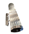 ITALIAN VENINI STYLE MURANO GLASS ROD, WALL SCONCES WITH CHROME FITTINGS