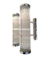 ITALIAN VENINI STYLE MURANO GLASS ROD, WALL SCONCES WITH CHROME FITTING