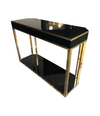 JEAN CLAUDE MAHEY BLACK LACQUER AND BRASS CONSOLE