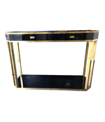 JEAN CLAUDE MAHEY BLACK LACQUER AND BRASS CONSOLE