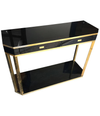 JEAN CLAUDE MAHEY BLACK LACQUER AND BRASS CONSOLE