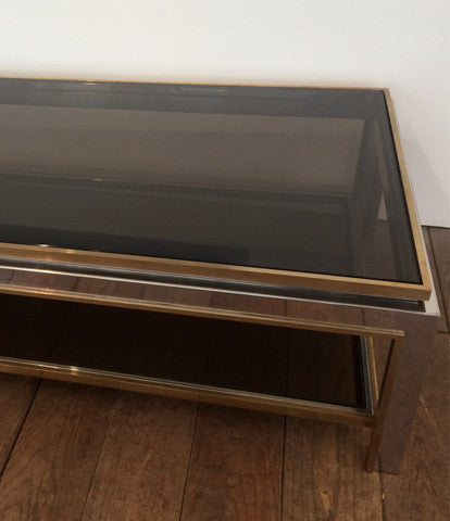 JEAN CHARLES BRASS CHROME COFFEE TABLE