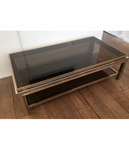 JEAN CHARLES BRASS CHROME COFFEE TABLE