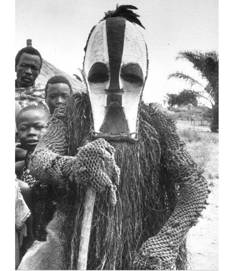 LARGE FEMALE SONGYE KIFWEBE CARVED CEREMONIAL WOODEN MASK