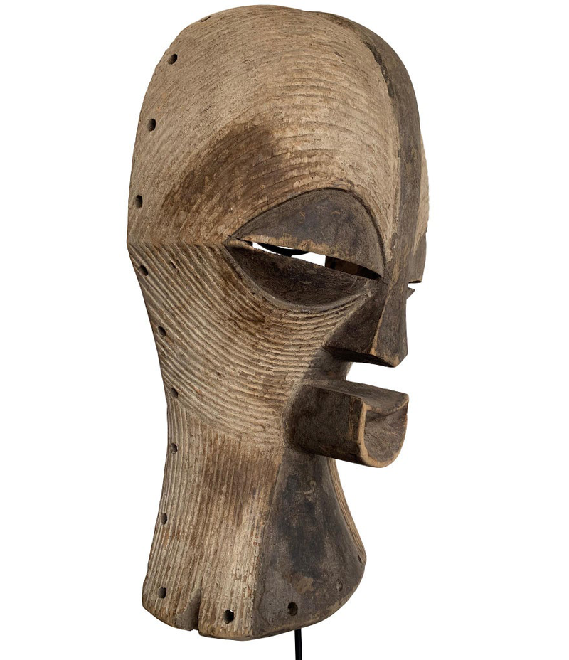 LARGE FEMALE SONGYE KIFWEBE CARVED CEREMONIAL WOODEN MASK