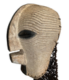 LARGE FEMALE SONGYE KIFWEBE CARVED WOODEN CEREMONIAL MASK WITH RAFFIA BACKING