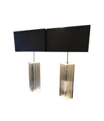 LARGE PAIR OF KARL SPRINGER STYLE LUCITE LAMPS