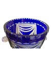 LARGE VAL ST LAMBERT COBALT BLUE CUT CRYSTAL CHAMPAGNE BUCKET