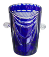 LARGE VAL ST LAMBERT COBALT BLUE CUT CRYSTAL CHAMPAGNE BUCKET