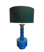 LARGE AND RARE 1960S CERAMIC BITOSSI "RIMINI BLUE" LAMP DESIGNED BY ALDO LONDI