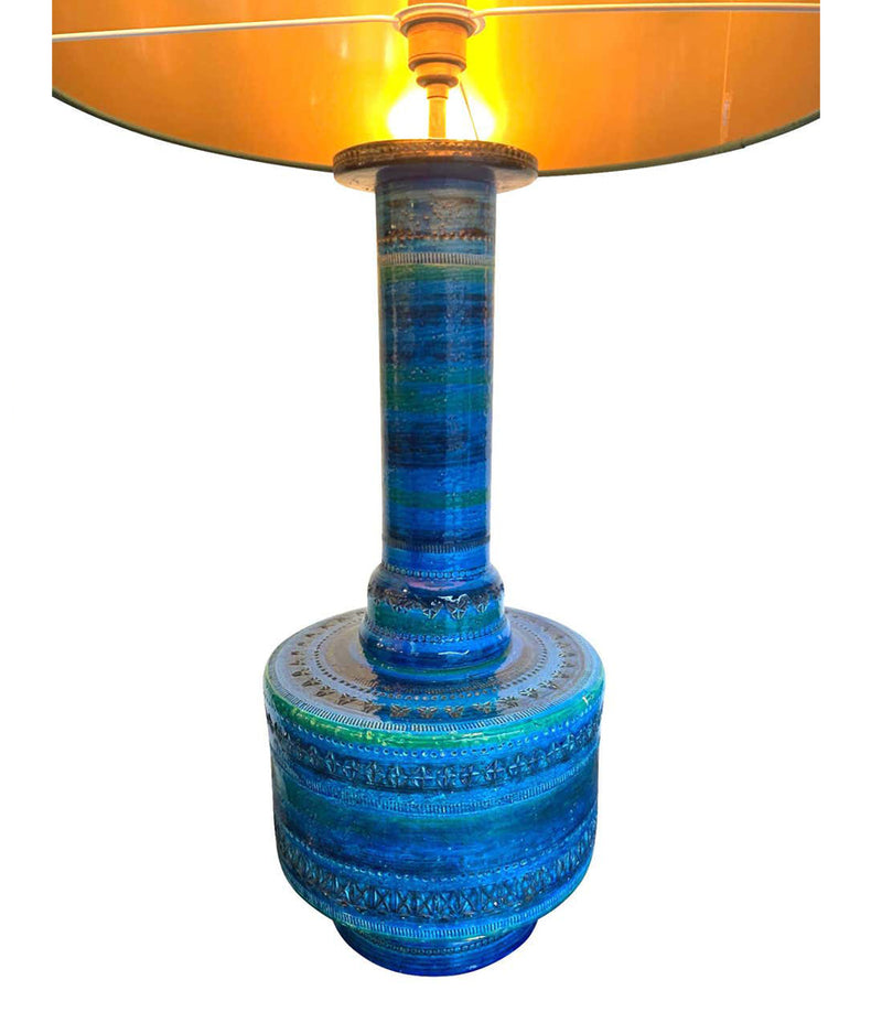 LARGE AND RARE 1960S CERAMIC BITOSSI "RIMINI BLUE" LAMP DESIGNED BY ALDO LONDI