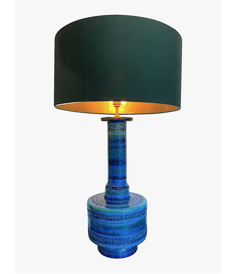 LARGE AND RARE 1960S CERAMIC BITOSSI "RIMINI BLUE" LAMP DESIGNED BY ALDO LONDI