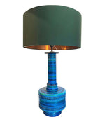 LARGE AND RARE 1960S CERAMIC BITOSSI "RIMINI BLUE" LAMP DESIGNED BY ALDO LONDI