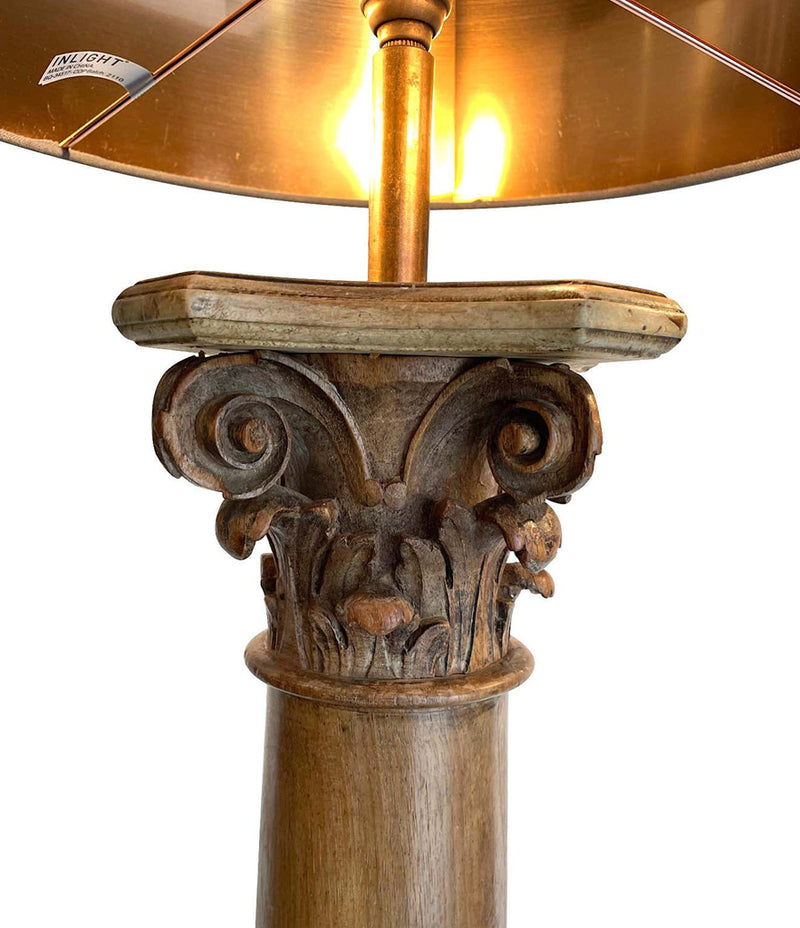 Pair of 19th Century Walnut Corinthian Column Lamps with Carved Cherubs – Ed Butcher Antiques